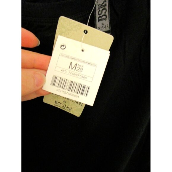 BSK Casual Connection by Bershka Women One Shoulder Top - Med. Cotton Black NWT - Picture 9 of 16